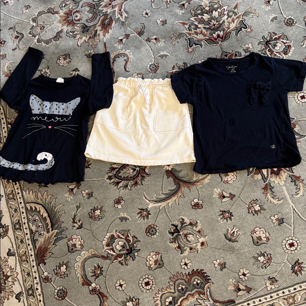 Zara Black and Cream Outfit size6-7